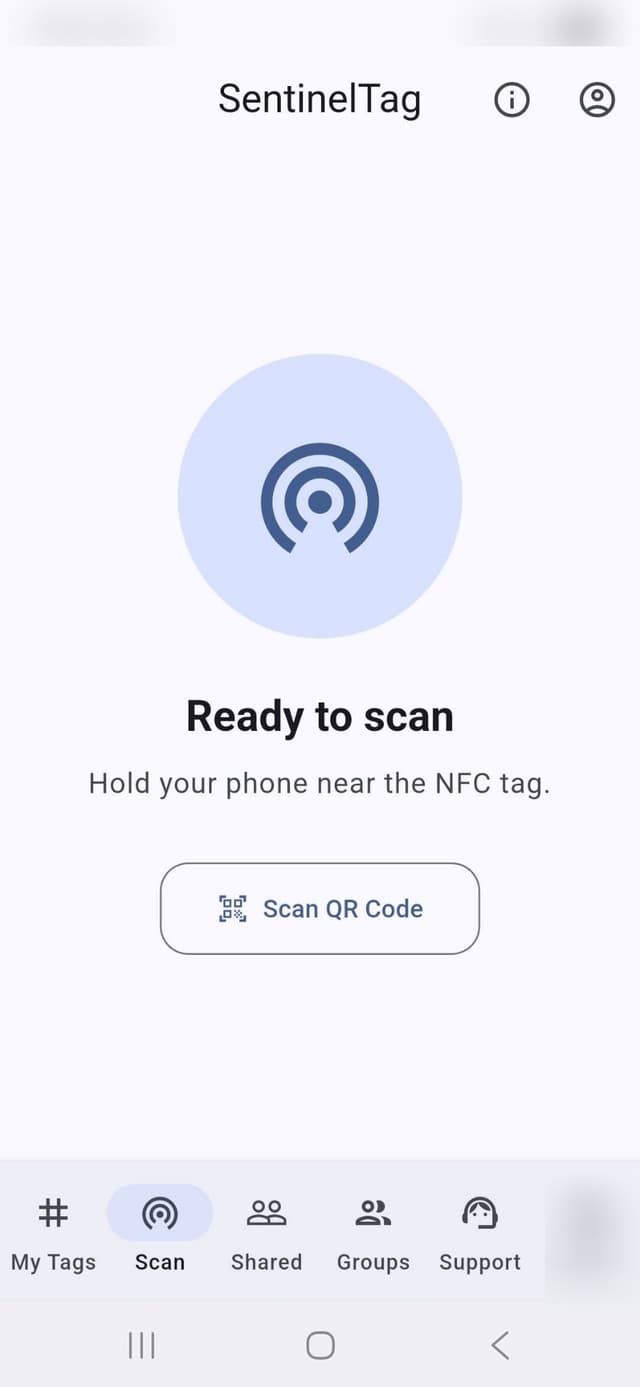 Phone scanning an NFC wristband